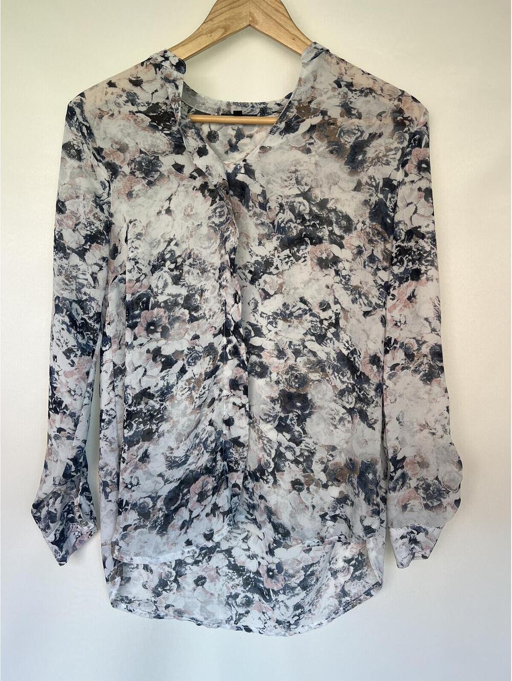 Dynamite Floral Long Sleeve Blouse Women's XS